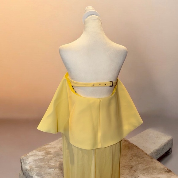 Jacquemus La Robe Vela Strapless Chiffon Gown Yellow Light - Picture 6 of 10